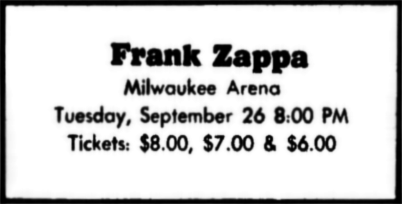 26/09/1978Milwaukee Arena, Milwaukee, WI